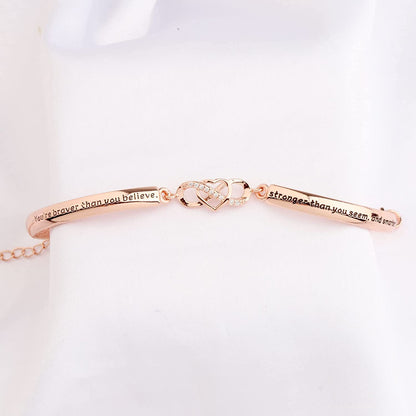 FEELMEM Inspirational Bracelet for Daughter Gifts from Mom You Are Braver Stronger Smarter than You Think Infinity Love Heart Bracelet to My Daughter Gift Apparel & Accessories > Jewelry > Bracelets FEELMEM   