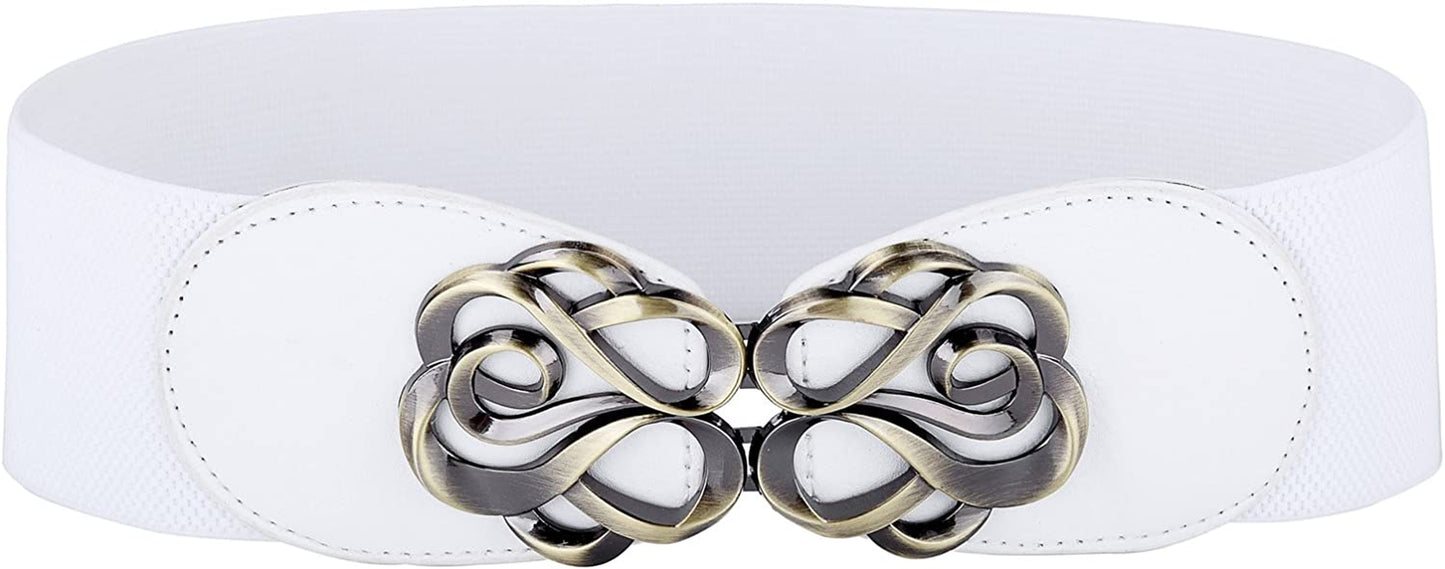 Women Stretchy Vintage Dress Belt Elastic Waist Cinch Belt CL413 Apparel & Accessories > Clothing Accessories > Belts GRACE KARIN White (Cl0413-2) XXX-Large 