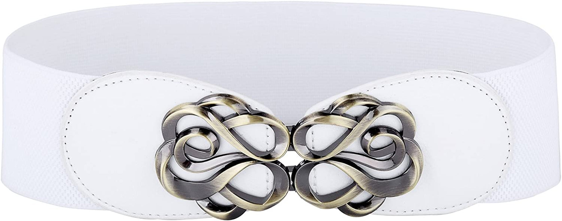 Women Stretchy Vintage Dress Belt Elastic Waist Cinch Belt CL413 Apparel & Accessories > Clothing Accessories > Belts GRACE KARIN White (Cl0413-2) XXX-Large 