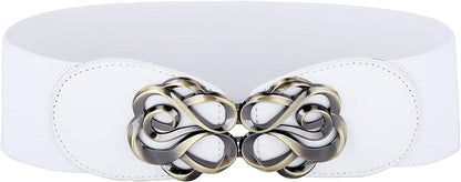 Women Stretchy Vintage Dress Belt Elastic Waist Cinch Belt CL413 Apparel & Accessories > Clothing Accessories > Belts GRACE KARIN White (Cl0413-2) XXX-Large 