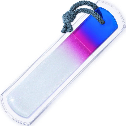 Genuine Czech Glass Foot File - Two-Sided Different Grit Surface, Gentle Callus Remover, Pedicure & Spa Rough Skin Scrubber, Professional Toenail and Heels Care, EU Quality, Large Size Health & Beauty > Personal Care > Foot Care Gladzy Large - Aqua Magenta  