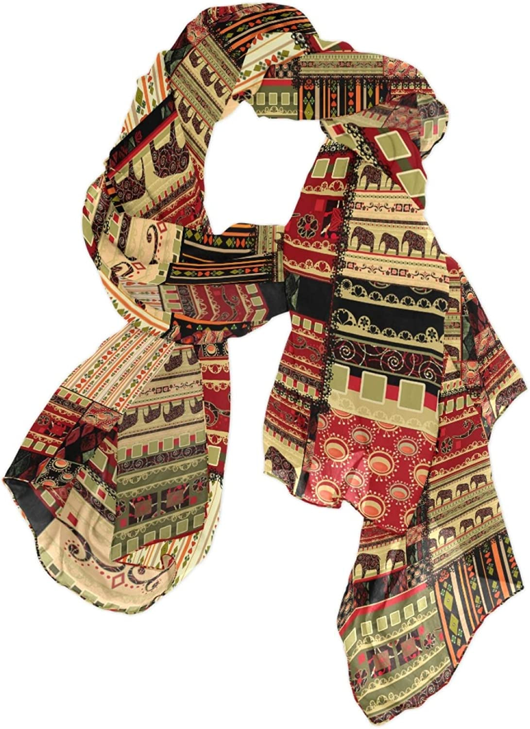 Women Long Silk Scarf, Satin Shawl Chiffon Large Stole Headscarf Sunscreen Wrap Apparel & Accessories > Clothing Accessories > Scarves & Shawls Oyihfvs Multi 17  