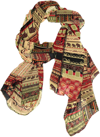Women Long Silk Scarf, Satin Shawl Chiffon Large Stole Headscarf Sunscreen Wrap Apparel & Accessories > Clothing Accessories > Scarves & Shawls Oyihfvs Multi 17  