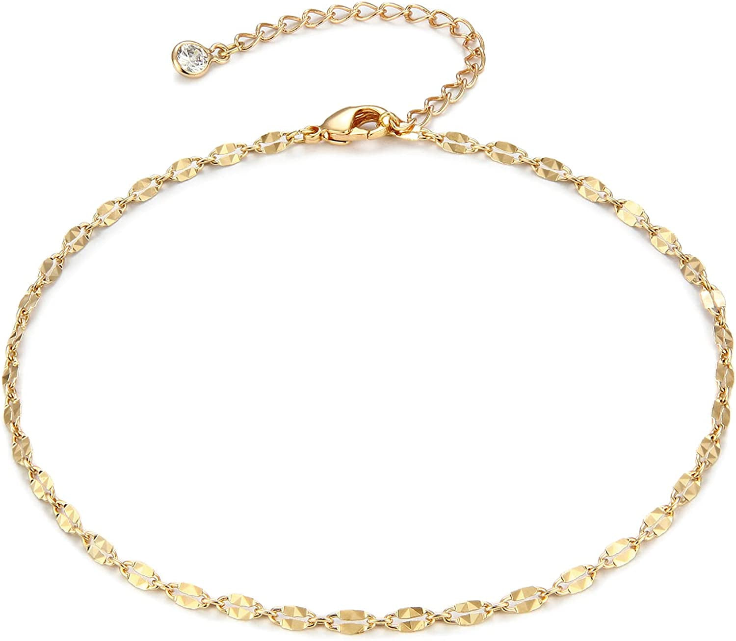 Gold Dainty Anklet,14K Gold Plated Boho CZ Star Beach Cute Pig Nose Tassel Disc Foot Chain Ankle Bracelet Lace Chain Anklet for Women… Apparel & Accessories > Jewelry > Anklets Mevecco Lips Chain  