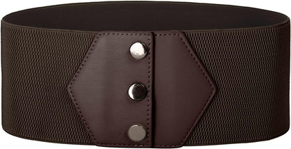 GRACE KARIN Women'S Snap-Button Corset Belt Wide Elastic Belts for Dress Stretchy Waistband Apparel & Accessories > Clothing Accessories > Belts GRACE KARIN Coffee X-Large 