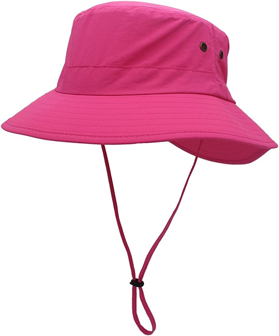 Llmoway Women Lightweight Safari Sun Hat Quick Dry Fishing Hat with Strap Cool Apparel & Accessories > Clothing Accessories > Hats LLmoway Rose Red  