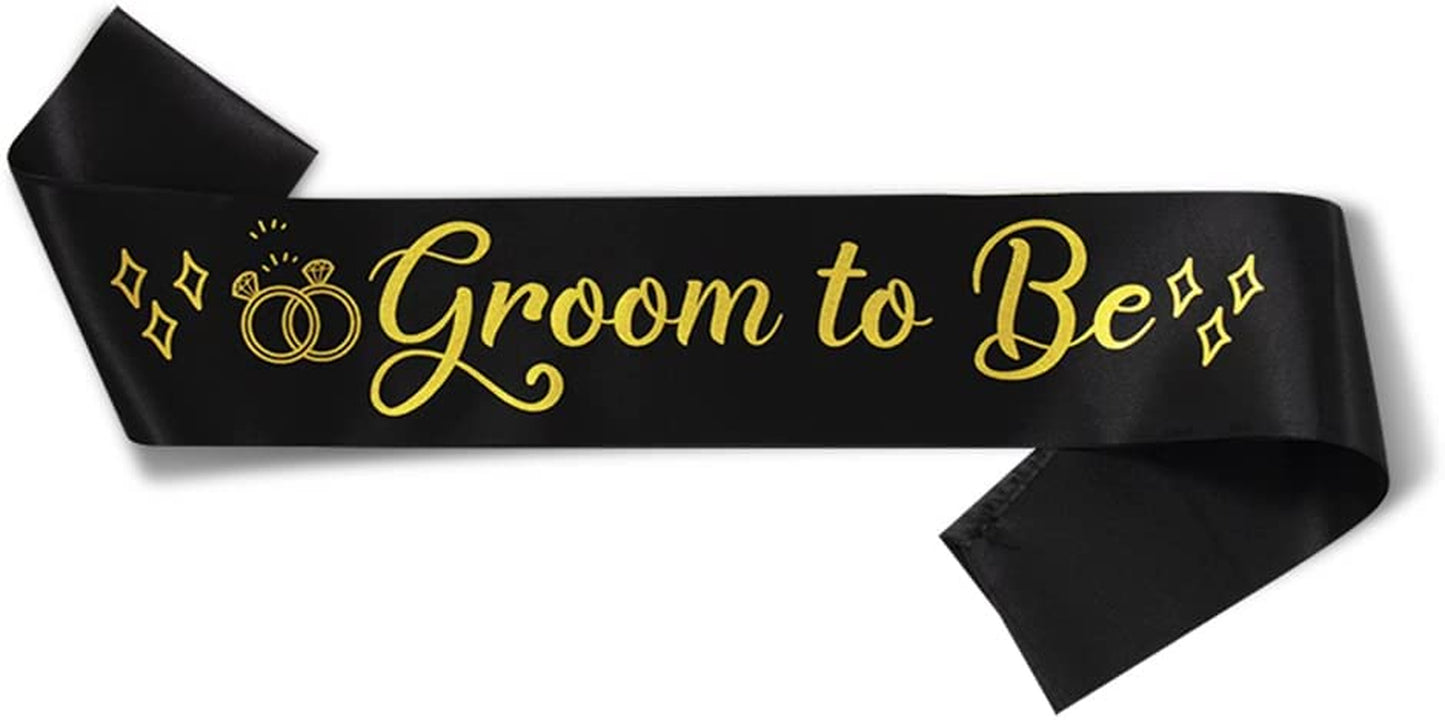 Party to Be Groom to Be Sash Set Wedding Stag Night Bachelor Party Decoration Black Apparel & Accessories > Clothing Accessories > Sashes Party to Be Groom to Be (Black)  