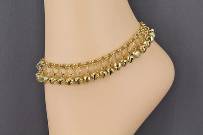 Gold Jingle Bells Adjustable Anklet Ankle Bracelet Belly Dancer 8-10 Inches Long Gold Bell Anklet Very Jingly Apparel & Accessories > Jewelry > Anklets Generic   