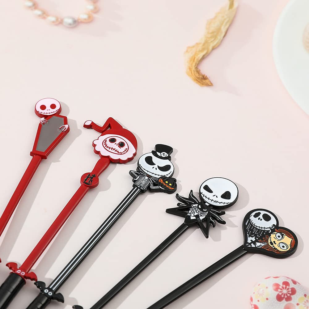 Nightmare before Christmas Makeup Brushes - 5Pcs Corpse Bride Anime Make up Brush Set Silver Drawstring Bag Included Health & Beauty > Personal Care > Cosmetics > Cosmetic Tools > Makeup Tools rongji jewelry   
