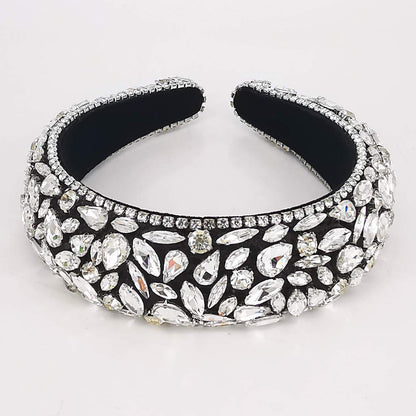 QTMY Wide Headbands Fashion Women Baroque Crystal Gemstone Hair Accessories Head Band Fashion Headwear Hairbands for Women Apparel & Accessories > Clothing Accessories > Headwear QTMY   