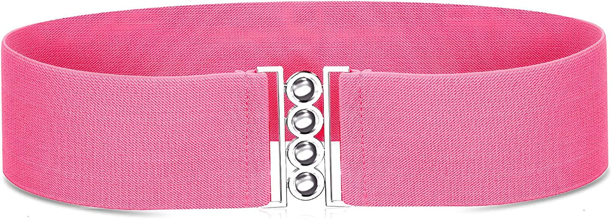 80S Neon Belt Stretch Wide Waistband Elastic Belt Retro Vertical Clasp Buckle Belt for Women Girls (Rose Red,1 Piece) Apparel & Accessories > Clothing Accessories > Belts Syhood   