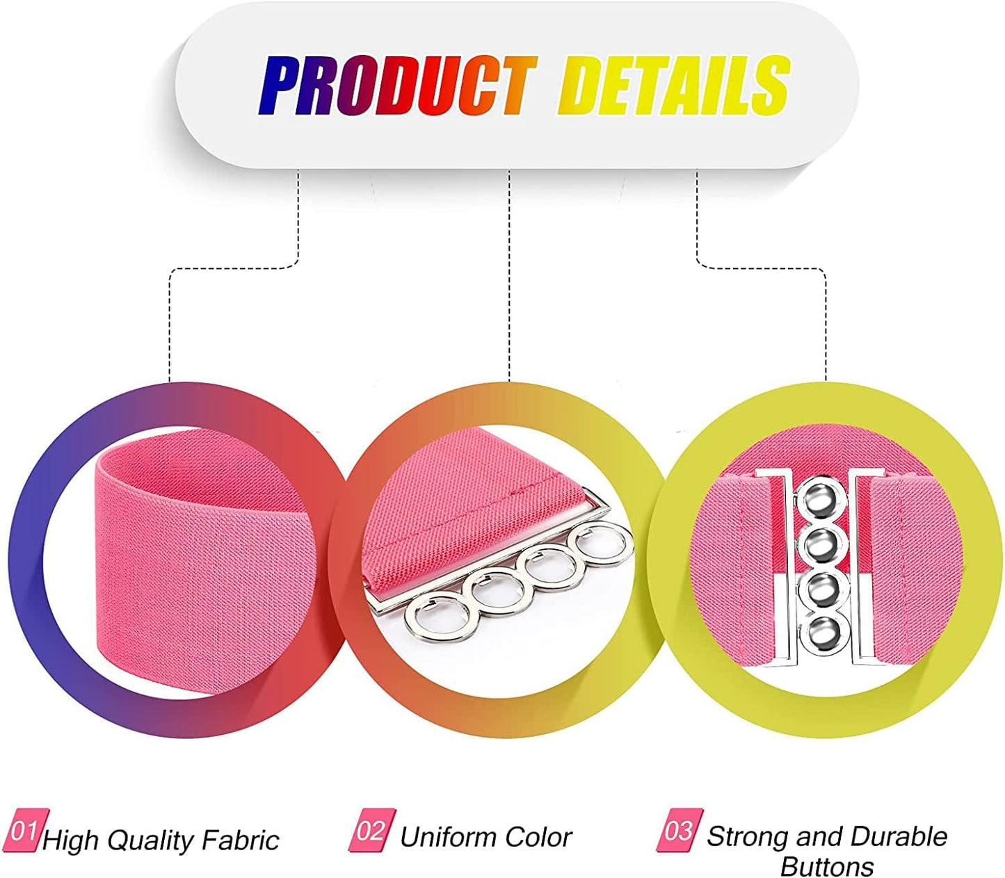 80S Neon Belt Stretch Wide Waistband Elastic Belt Retro Vertical Clasp Buckle Belt for Women Girls (Rose Red,1 Piece) Apparel & Accessories > Clothing Accessories > Belts Syhood   