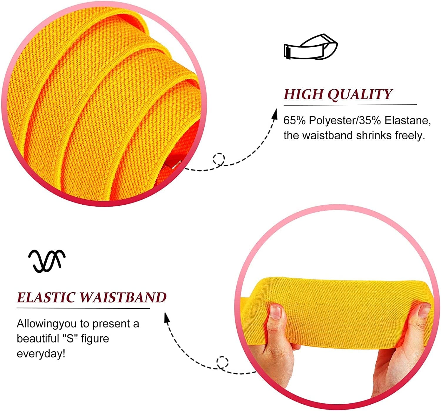 80S Neon Belt Stretch Wide Waistband Elastic Belt Retro Vertical Clasp Buckle Belts for Women Girls Apparel & Accessories > Clothing Accessories > Belts Syhood   