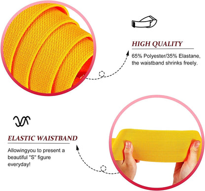 80S Neon Belt Stretch Wide Waistband Elastic Belt Retro Vertical Clasp Buckle Belts for Women Girls Apparel & Accessories > Clothing Accessories > Belts Syhood   