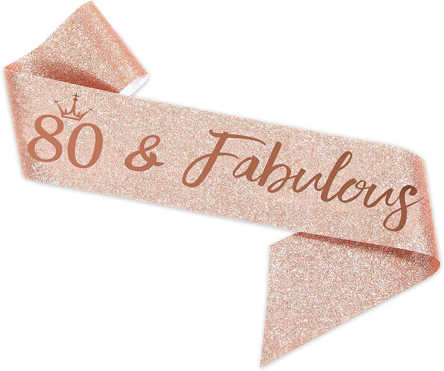 80Th Birthday Sash and Tiara for Women, Rose Gold Birthday Sash Crown 80 & Fabulous Sash and Tiara for Women, 80Th Birthday Gifts for Happy 80Th Birthday Party Favor Supplies Apparel & Accessories > Clothing Accessories > Sashes BRT Bearingshui   