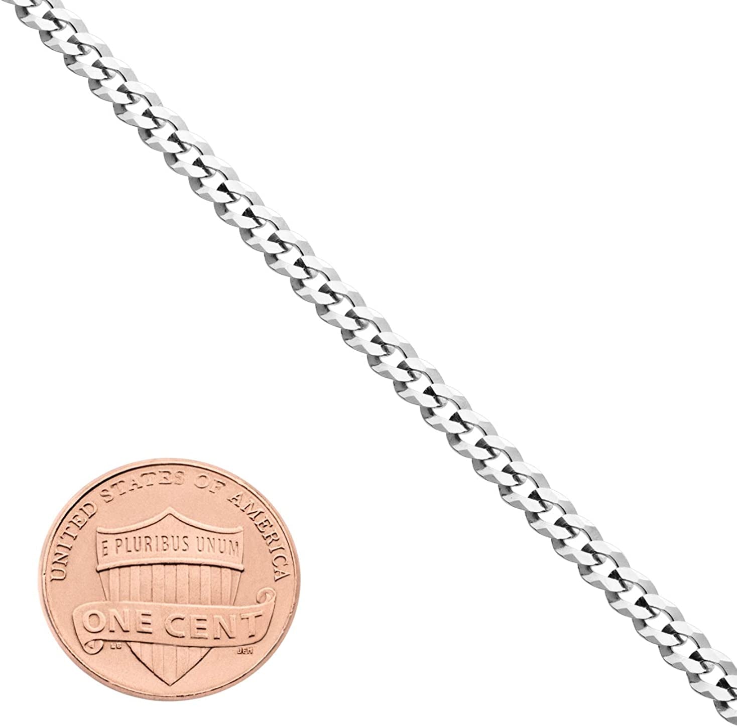 Miabella Solid 925 Sterling Silver Italian 3.5Mm Diamond Cut Cuban Link Curb Chain Anklet for Women, Made in Italy Apparel & Accessories > Jewelry > Anklets Miabella   