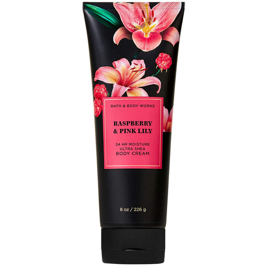 Bath and Body Works RASPBERRY & PINK LILY Ultra Shea Body Cream 8 Ounce, 2020 Limited Edition Health & Beauty > Personal Care > Cosmetics > Bath & Body Bath and Body Works   