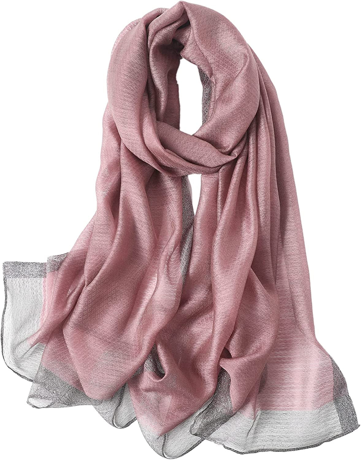 WINCESS YU Solid Color Mulberry Silk Scarf for Women Soft Blanket Shawl Beach Gauze Scarves and Wraps for for All Season Apparel & Accessories > Clothing Accessories > Scarves & Shawls WINCESS.YU Cameo Brown  