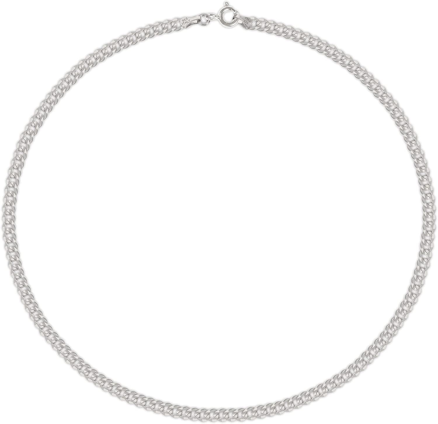 Savlano 925 Sterling Silver Solid Italian Figaro, Rope,Herringbone, Curb, Ball Bead, Snake, Mariner Chain Anklet for Women & Girls, Comes in 0.8Mm - 5Mm Gift Box Apparel & Accessories > Jewelry > Anklets Savlano Curb 1.5mm 10.0 Inches 