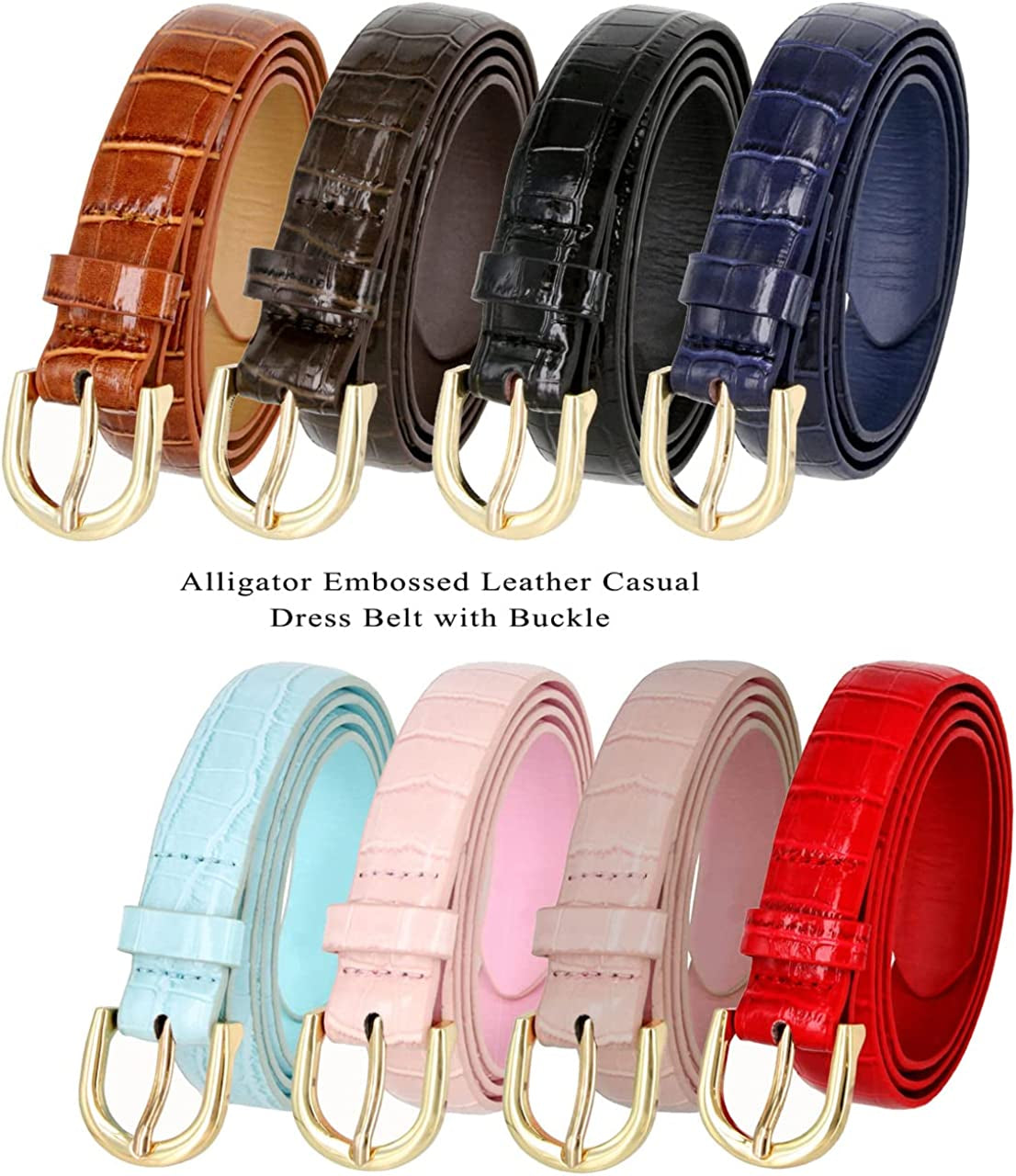 Women'S Dress Belt Casual Fashion Waist Skinny Belt 1"(25Mm) Wide, Multi-Style Options Apparel & Accessories > Clothing Accessories > Belts Belts.com   