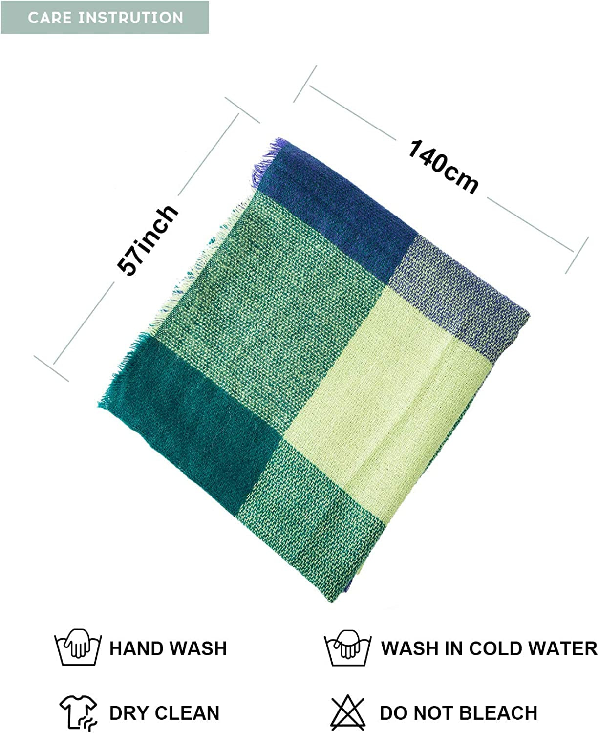 Dimore Trendy Plaid Blanket Scarf Women Big Oversized Long Scarves Apparel & Accessories > Clothing Accessories > Scarves & Shawls Dimore   
