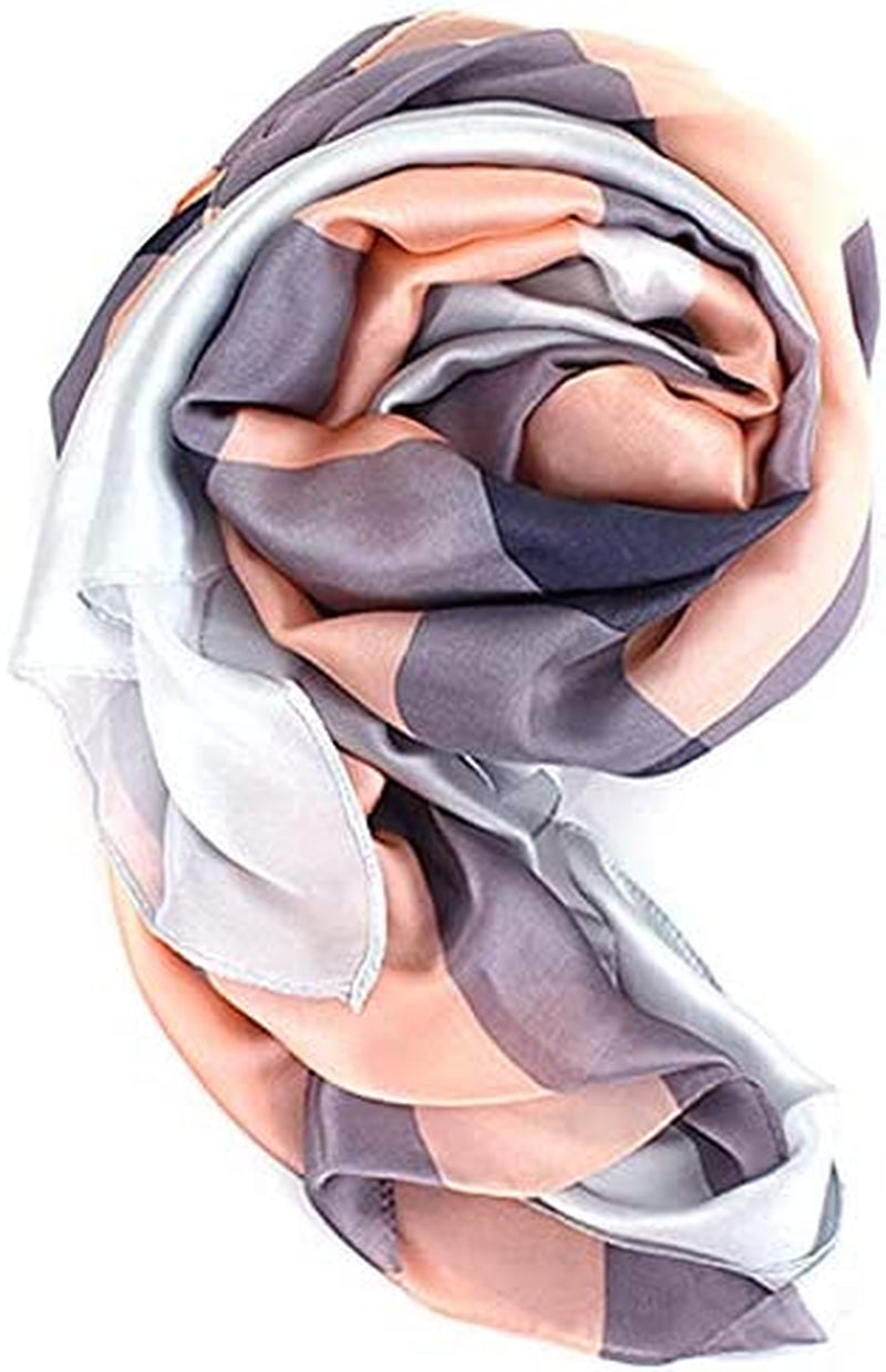 Van Caro Womens Silk Spring Scarf Fashion Shawls Wraps for Hair & Neck, Grey Apparel & Accessories > Clothing Accessories > Scarves & Shawls Lobagve   