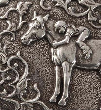 Nocona Girl'S Young Girl on Horse Belt Buckle, Silver, OS Apparel & Accessories > Clothing Accessories > Belts Nocona Boots   