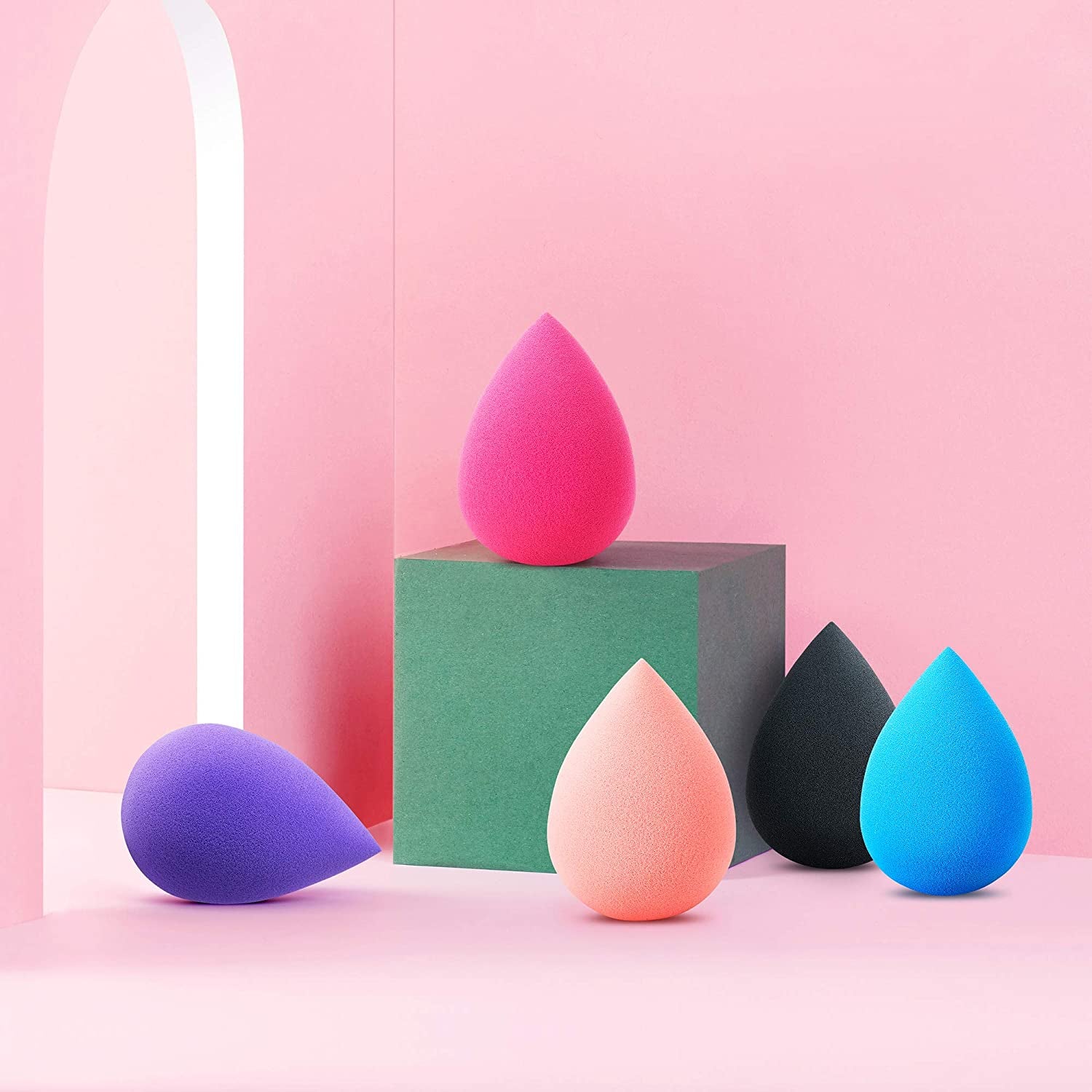 Hygea Beauty Makeup Sponge Set of 5 - Non Latex, Soft, Multi-Colored Foundation Blending Sponges for Cream, Powder and Liquid (Teardrop - Multicolor) Health & Beauty > Personal Care > Cosmetics > Cosmetic Tools > Makeup Tools HYGEA BEAUTY   
