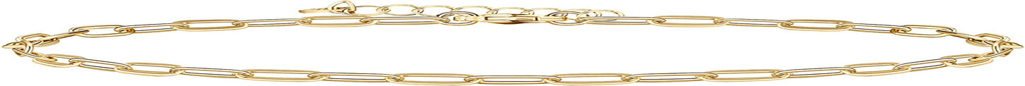 PAVOI 14K Gold Plated Charm Link Flat Gold Anklets for Women Apparel & Accessories > Jewelry > Anklets PAVOI Paperclip yellow plated 