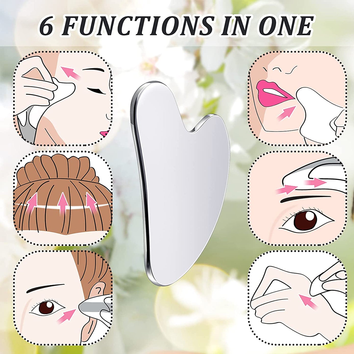 Nuanchu Stainless Steel Gua Sha Facial Tools Guasha Tool for Face Metal Gua Sha Tighten Skin Heart Massage Guasha Beauty Tool for Body Eyes Neck Massager with Travel Pouch (Heart Style) Health & Beauty > Personal Care > Cosmetics > Cosmetic Tools > Skin Care Tools Nuanchu   
