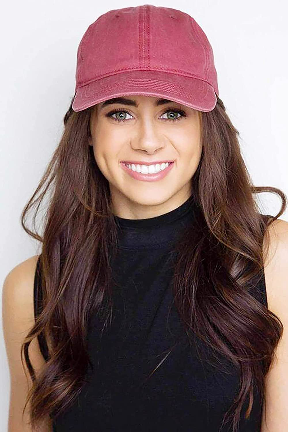 Eohak Ponytail Baseball Hat Distressed Retro Washed Womens Twill Apparel & Accessories > Clothing Accessories > Hats Eohak   