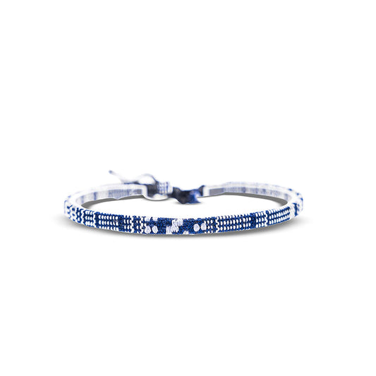 Boho Surfer Bracelet Women & Men - Braided Summer Beach Bracelet - Handmade Festival Accessories - Thin Friendship Bracelets - 100% Waterproof & Adjustable - Ethnic Hippie Style Jewelry (Blue-White) Apparel & Accessories > Jewelry > Bracelets Made by Nami Blue-White  