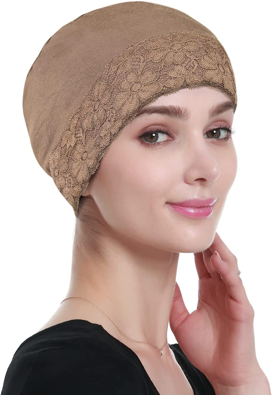 Bamboo Sleep Beanie Cap Head Coverings for Women Hair Loss Apparel & Accessories > Clothing Accessories > Headwear KYLIE MAX Beige  