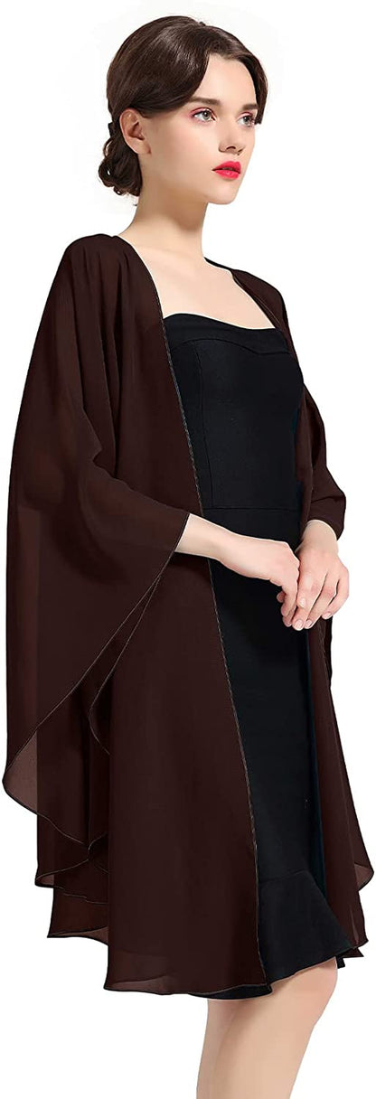 Shawl Wrap Chiffon Scarf for Women Evening Dresses Wedding Stole Black White Blue 25 Colors by BEAUTELICATE Apparel & Accessories > Clothing Accessories > Scarves & Shawls BEAUTELICATE Cocoa  
