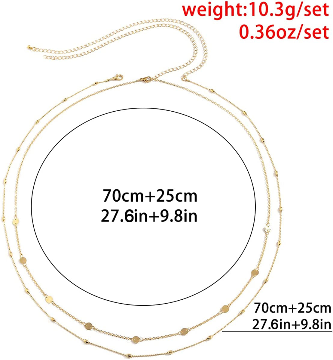Simple Shiny Sequins Belly Chain Layered Body Chain Jewelry for Women Girls Summer Beach Bikini Accessories Apparel & Accessories > Jewelry > Body Jewelry Impurain   