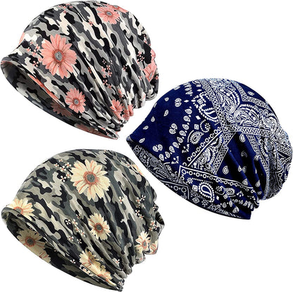 Kayier Women'S Baggy Casual Chemo Beanie Hats Headwear Caps Apparel & Accessories > Clothing Accessories > Headwear Kayier 3 Pack-p  