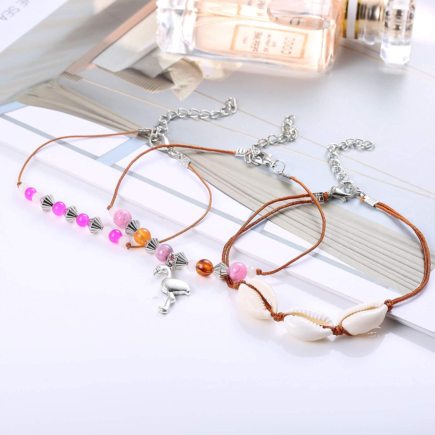 LOYALLOOK 18Pcs Anklet Bracelets for Womens Ankle Chain Turtle Wave Anklet Beach Ankle Bracelets Foot Jewelry for Women Apparel & Accessories > Jewelry > Anklets LOYALLOOK   