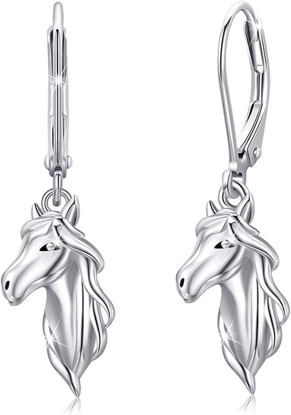 Horse Earrings 925 Sterling Silver Animal Horse Stud Earrings Horse Jewelry Gifts for Mother'S Day Women Girls Teens Horse Lovers Apparel & Accessories > Jewelry > Earrings Silikepa Sliver  