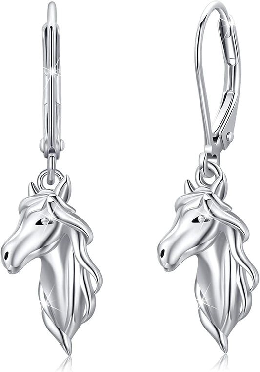 Horse Earrings 925 Sterling Silver Animal Horse Stud Earrings Horse Jewelry Gifts for Mother'S Day Women Girls Teens Horse Lovers Apparel & Accessories > Jewelry > Earrings Silikepa Sliver  