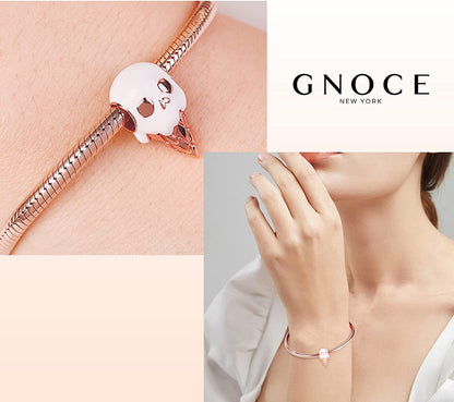 GNOCE Red Apple Charms 925 Sterling Silver Charm Christmas Skull Bead Charms Fit All Bracelets for Women Girls Apparel & Accessories > Jewelry > Bracelets GNOCE   
