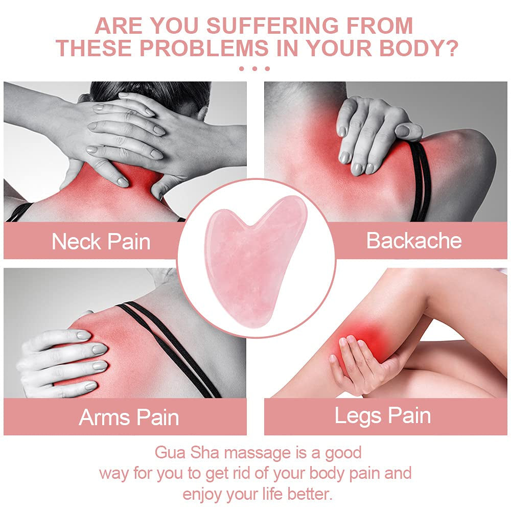 Pursalt Rose Quartz Gua Sha Facial Tools, Natural Jade Stone Scraping Massage Tools for Facial Lifting, Anti-Aging, Anti-Wrinkle, Luxury Box Heart Gifts for Women (Pink) Health & Beauty > Personal Care > Cosmetics > Cosmetic Tools > Skin Care Tools pursalt   