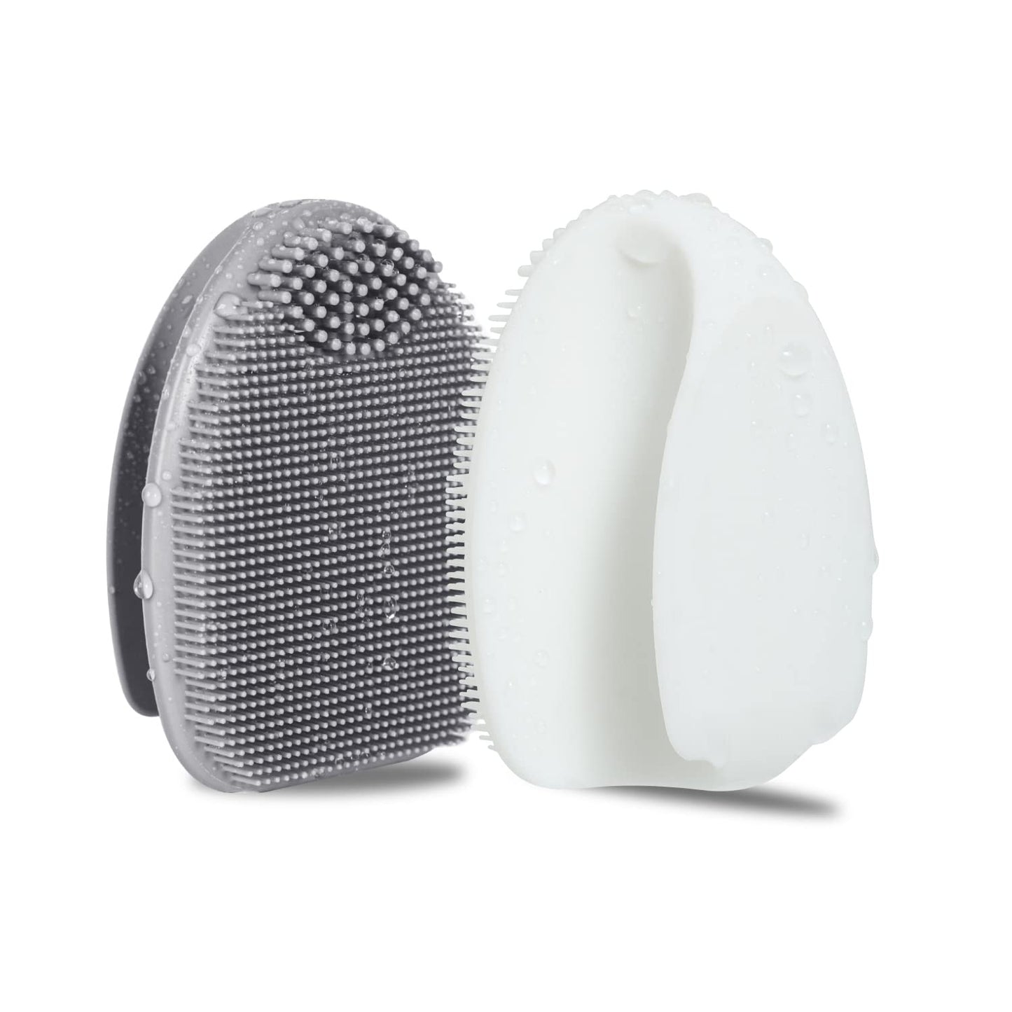 Face Scrubber,Soft Silicone Facial Cleansing Brush Wash Sponge Massage Pore Blackhead Removing Exfoliating Scrub for Sensitive Greasy Dry and All Kinds of Skin (Blue+Green) Health & Beauty > Personal Care > Cosmetics > Cosmetic Tools > Skin Care Tools REVEX White+gray  