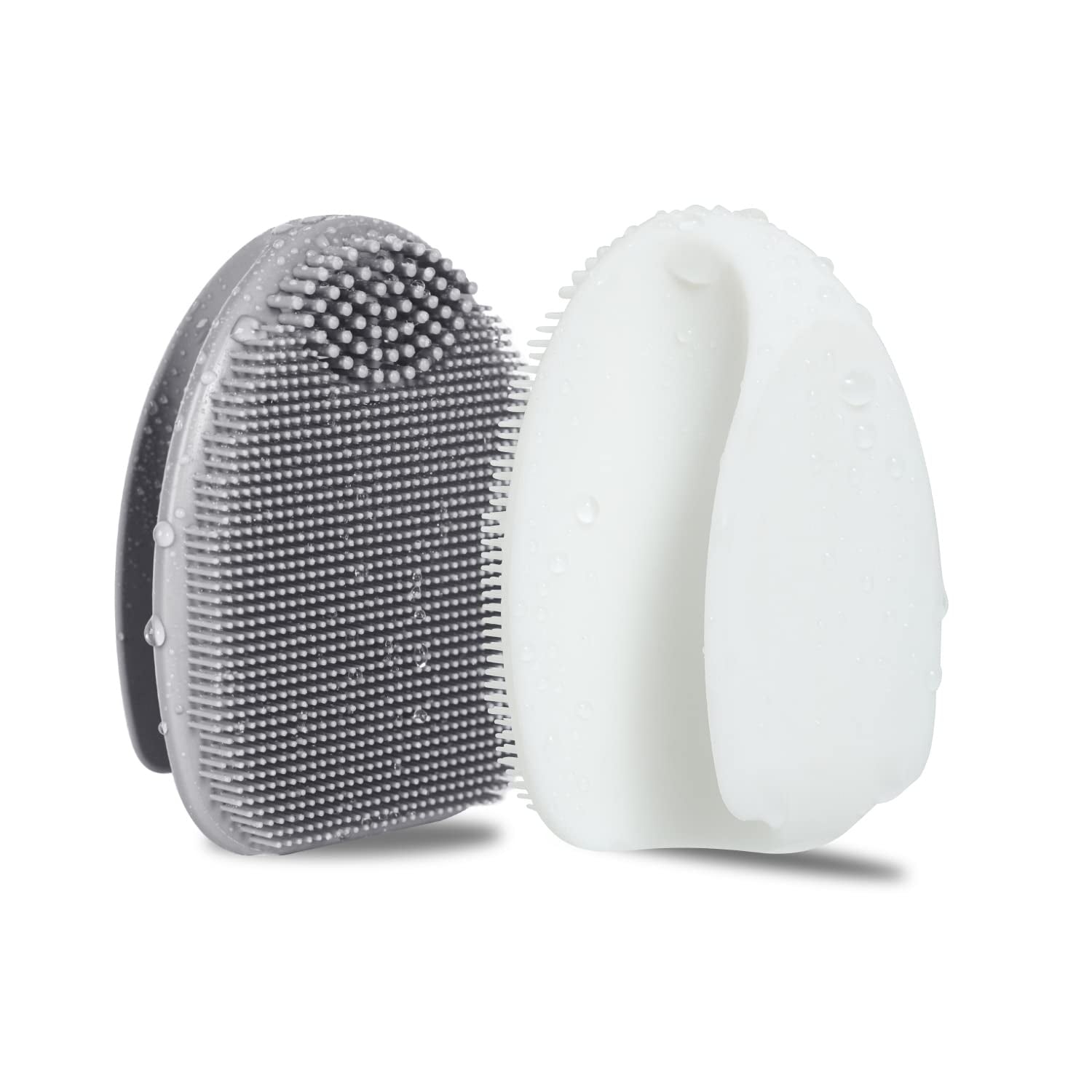 Face Scrubber,Soft Silicone Facial Cleansing Brush Wash Sponge Massage Pore Blackhead Removing Exfoliating Scrub for Sensitive Greasy Dry and All Kinds of Skin (Blue+Green) Health & Beauty > Personal Care > Cosmetics > Cosmetic Tools > Skin Care Tools REVEX White+gray  
