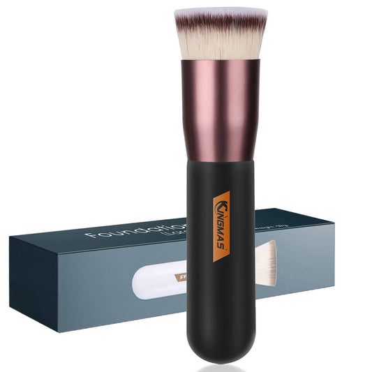 Flat Top Foundation Brush, Premium Kabuki Makeup Brush for Liquid, Blending, Cream, Powder,Blush Buffing Stippling Face Makeup Tools (Black, a (Flat Top)) Health & Beauty > Personal Care > Cosmetics > Cosmetic Tools > Makeup Tools KINGMAS Black A (Flat Top) 
