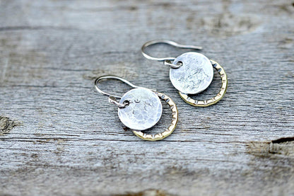 Sterling Silver Moon Earrings Dangle Earrings Gift for Her Apparel & Accessories > Jewelry > Earrings Blueskyblackbird   