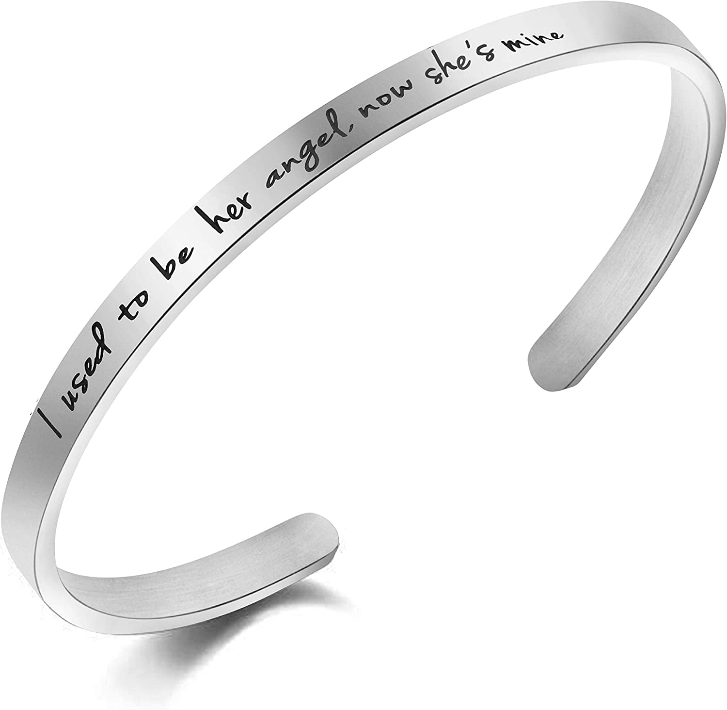 Awegift Memorial Jewelry Remembrance Loss of Mom Dad Father Mother Necklace Bracelet Sympathy Gift Apparel & Accessories > Jewelry > Bracelets Awegift I used to be her angel now she is mine  