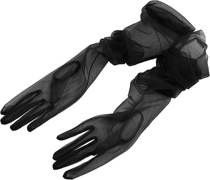 TAIKMD Women'S Tulle Evening Long Gloves Party Opera Photography Semi Sheer Wedding Bridal Glove Mittens Apparel & Accessories > Clothing Accessories > Gloves & Mittens TAIKMD   