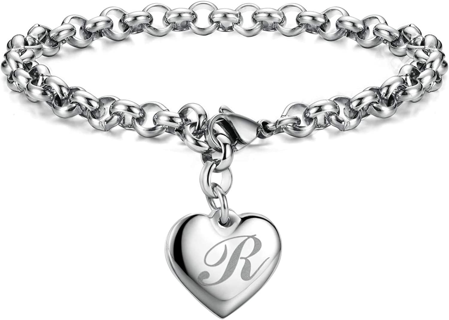 Heart Initial Charm Bracelets for Teen Girls Letters Alphabet Bracelet Jewelry for Girls Gifts for Teenage Girls Apparel & Accessories > Jewelry > Bracelets Monily R  