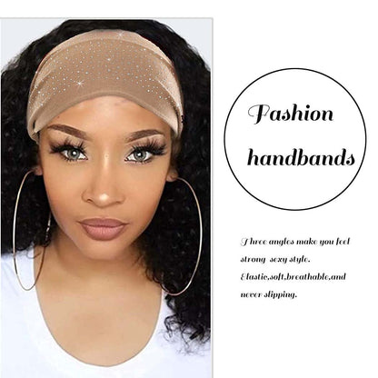 CAKURE Crystal Wide Headbands Rhinestone Bling Head Bands Sparkle Head Scarf Turban Headband Elastic African Head Wraps Sport Hair Bands for Women and Girls Pack of 3 (Set 2) Apparel & Accessories > Clothing Accessories > Bandanas & Headties CAKURE   