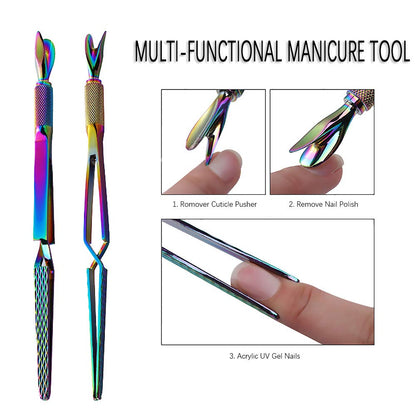 SILPECWEE 1 Pcs Colorful Stainless Steel Nail Art Pincher Cuticle Pusher False Nail Shaping Tweezers Multi-Function Manicure Tools Health & Beauty > Personal Care > Cosmetics > Cosmetic Tools > Nail Tools SILPECWEE   